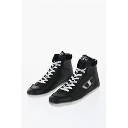 Кожаные высокие кеды S-LEROJI с выцветшей подошвой Diesel, Black 0017320280 | black