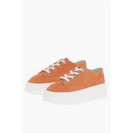MM6 Замшевые низкие кеды с контрастной платформой 5,5 см Maison Margiela, Orange 0017348190 | orange