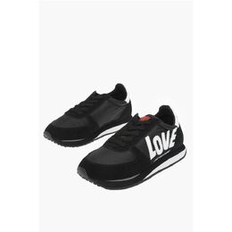 Кроссовки WALK 25 с вышитым логотипом LOVE и замшевыми деталями Moschino, Black 0017356568 | black