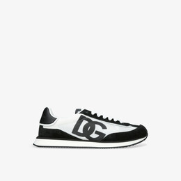 Кроссовки из замши и сетки с логотипом Aria Dolce & Gabbana, белый r04328259 | white/blk