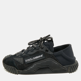 Dolce & Gabbana Black Lace And Nylon Ns1 Low Top Sneakers Size 37 1177761