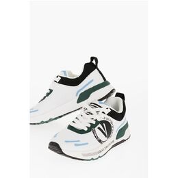Кроссовки JEANS COUTURE из ткани DYNAMIC Low Top с контрастными деталями Versace, White 0017350599 | white