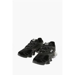 Кроссовки JEANS COUTURE из ткани NOMO с замшевыми вставками и воздухом Versace, Black 0017350634 | black