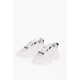 Кроссовки JEANS COUTURE из кожи и ткани SPEEDTRACK со мной Versace, White 0017353007 | white