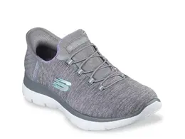 Hands Free Slip-Ins: Summits Dazzling Haze Slip-On Кроссовки - женские Skechers, Grey/Purple 196989056043 | grey/purple