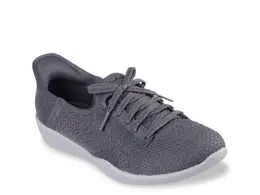Hands Free Slip-ins: Newbury ST Slip-On Кроссовки - женские Skechers, Grey 197976374287 | grey