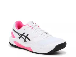Женские кроссовки GEL-Dedicate 8 для пиклбола Asics, White/Hot Pink/Black 197298008280 | white/hot pink/black