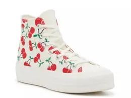 Кроссовки Chuck Taylor All Star High-Top Platform - женские Converse, Egret Off White/Red/Green Cherry Print 194434670882 | egret off white/red/green cherry print