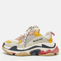 Balenciaga Multicolor Leather and Mesh Triple S Sneakers Size 39 1178084