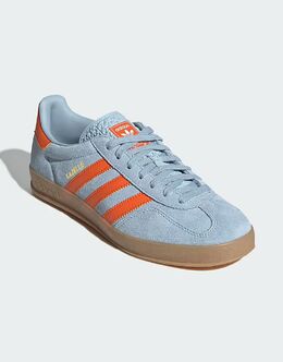 Кроссовки для дома Adidas Gazelle в цвете wonder blue и orange 143108926 | wonder blue / orange / cloud w