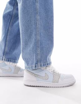 Кроссовки унисекс Nike Air Jordan 1 Low белого и нежно-голубого цвета 139763771 | white