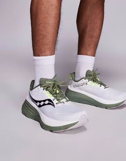 Кроссовки для бега Saucony Hurricane 24 белого и оливкового цвета 141068658 | white