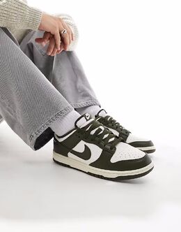 Кроссовки Nike Dunk low retro в кремовом и карго-хаки цвете 137292201 | khaki