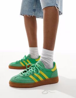 Кроссовки Adidas Handball Spezial зеленого и желтого цвета 139874619 | mgreen