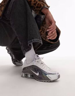 Кроссовки унисекс Nike Shox R4 белого и металлико-фиолетового цветов 139761474 | white