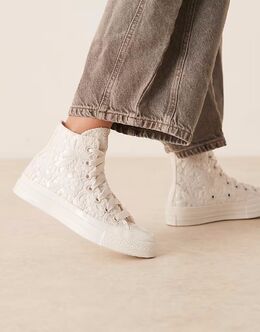 Кроссовки Converse Chuck 70 Hi из белого кружева с ленточными шнурками 142327063 | white