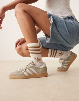 Серые и серебристые кроссовки Adidas Handball Spezial 148728839 | silver pebble / orbit grey / g