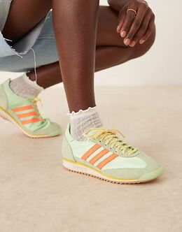 Кроссовки Adidas SL 72 OG светло-зеленого и оранжевого цветов 139875861 | lgreen