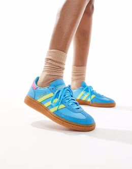 Кроссовки Adidas Handball в сине-желтом и розовом цветах 143030535 | sky rush / solar yellow / luci
