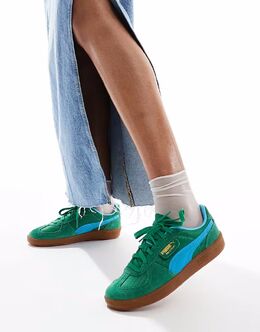 Кроссовки Puma Palermo Vintage зеленого и синего цвета 139733374 | mid green