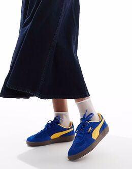 Кроссовки Puma Palermo Vintage в темно-синем и желтом цветах 139733375 | navy