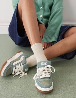 Массивные замшевые кеды Vans Hylane в двухцветном зеленом цвете 142326423 | green