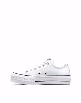 Кроссовки Converse Chuck Taylor All Star Lift Ox из кожи белого цвета 140592023 | white