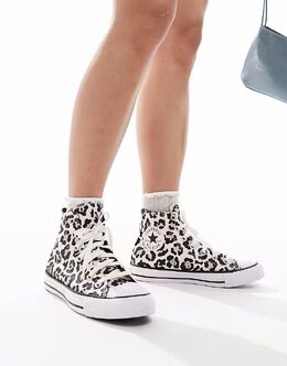 Кроссовки Converse Chuck Taylor All Star Hi с леопардовым принтом 139009166 | multi