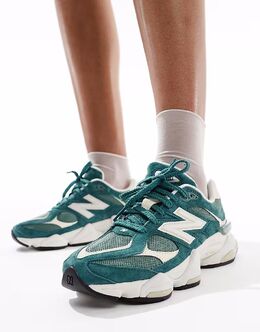 Кроссовки New Balance 9060 темно-зеленого и белого цвета 137676886 | mid green