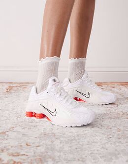 Кроссовки Nike Shox R4 белого и красного цвета 139761473 | white