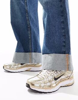 Кроссовки Nike P-6000 белого и золотого цвета 139762098 | white