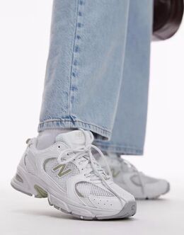 Кроссовки New Balance 530 белого и светло-зеленого цвета 139709649 | white