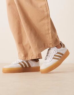 Кроссовки Adidas Sambae белого и светло-коричневого цвета 141910957 | white