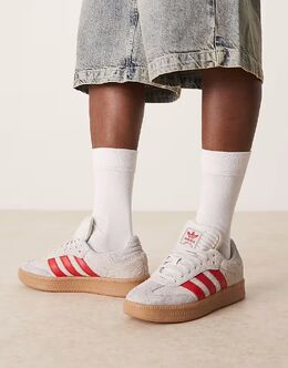 Кроссовки Adidas Samba XLG серого и красного цвета 141933889 | grey