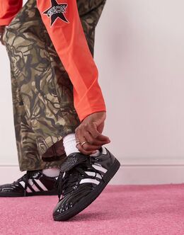 Кроссовки Adidas Samba LT из лакированной кожи черного и белого цвета 138321010 | black