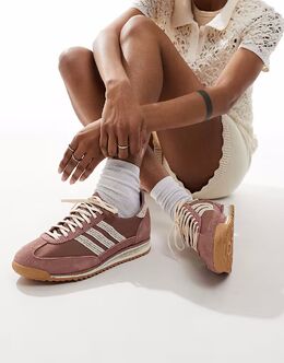 Кроссовки Adidas SL 72 OG в светло-коричневом и кремовом цветах, связанные крючком 139875851 | brown