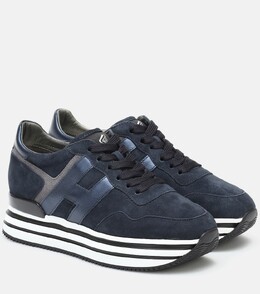 Кеды миди на платформе из кожи Hogan, синий p00493177 | blue