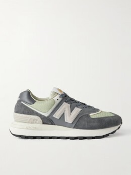 Кроссовки 574 из кожи, замши и сетки New Balance, серый 3074457345627498000 | gray