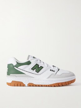 Кроссовки 550 с замшевой отделкой из кожи и сетки New Balance, белый 3074457345627498000 | white