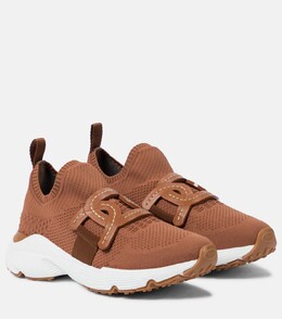 Трикотажные кроссовки с кожаной отделкой Tod's, коричневый p00558589 | brown