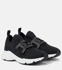 Трикотажные кроссовки с кожаной отделкой Tod's, черный p00558585 | black