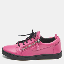 Giuseppe Zanotti Pink Leather Frankie Low Top Sneakers Size 39 1177744