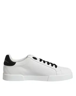 Dolce & Gabbana White DG Logo Portofino Low Top Sneakers Shoes - EU45/US12 mv7584-45