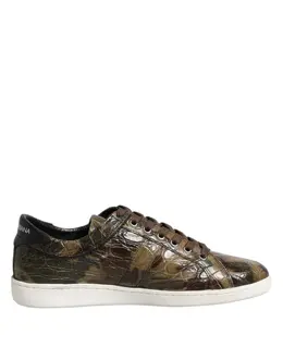 Dolce & Gabbana Brown Exotic Leather Low Top Sneakers Shoes - EU40/US7 mv7560-40