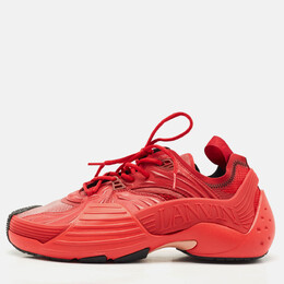 Lanvin Dark Red Mesh and Rubber Flash X Lace Up Sneakers Size 42 1180788