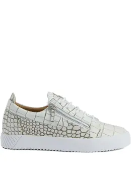 Giuseppe Zanotti Frankie crocodile-effect zip sneakers 30972310