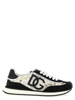 Dolce & Gabbana-Dg Cushion Sneakers Bianco/Nero-Donna 52228925686100
