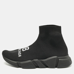 Balenciaga Black Knit Fabric Speed Trainer Sneakers Size 39 1180978