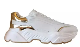 Dolce & Gabbana White Gold DAYMASTER Leather Sneakers Mens Shoes - EU41/US8 mv4301#2-41