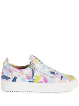 Giuseppe Zanotti Gail brushstrokes-print low-top sneakers 18465364